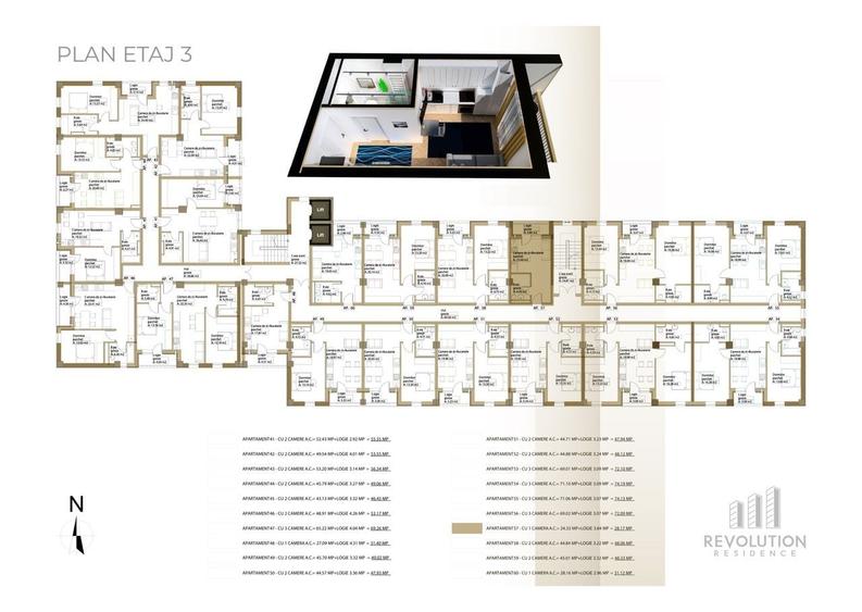 Apartament cu 2 camere în Republicii