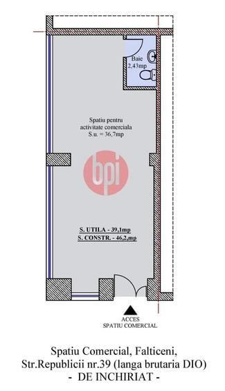 Spațiu comercial, de 39 mp, în Fălticeni