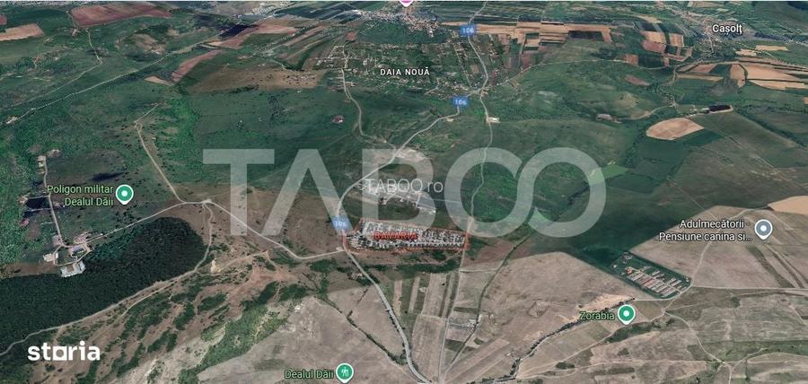 Teren intravilan 330mp cu utilitati si proiect de casa Daia Sibiu