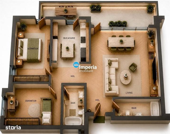 Apartament cu 3 camere în Bucium