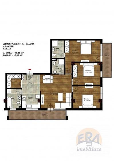 Apartament cu 4 camere decomandat în Salca