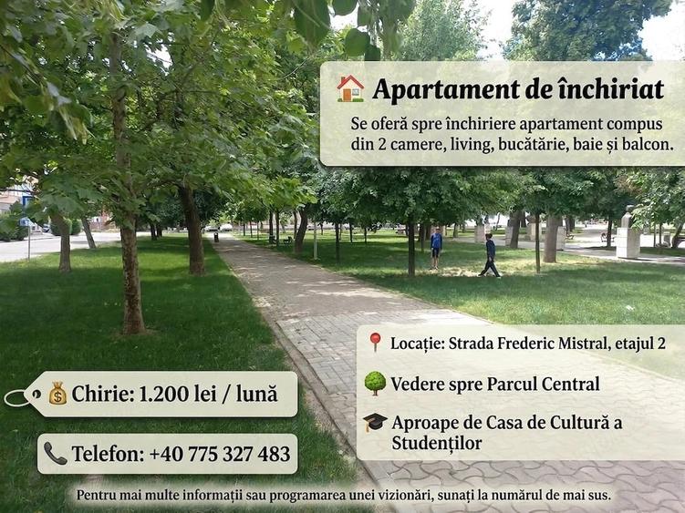 Apartament cu 2 camere decomandat în Exterior Vest