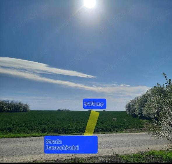 Teren de 3400 mp, în Valea Plopilor