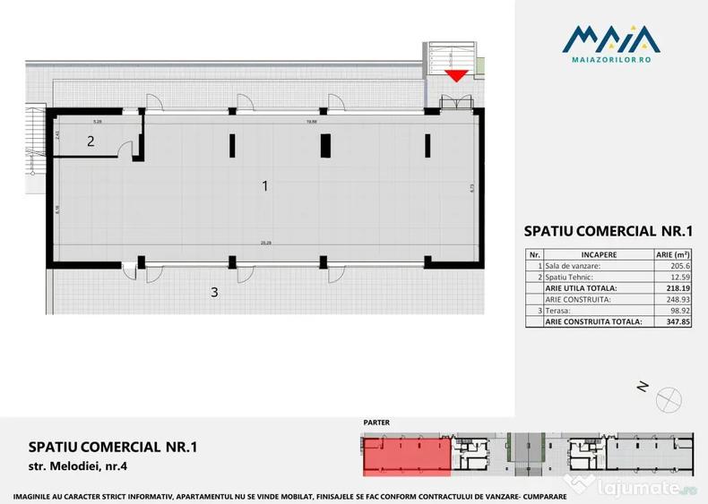 Spațiu comercial, de 218 mp, în Central