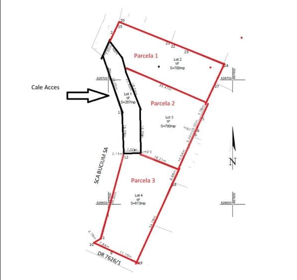 Teren Construcții intravilan de 900 mp, în Bucium
