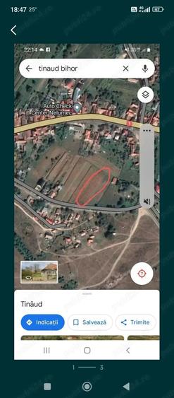 Teren de 225 mp, în Tinăud