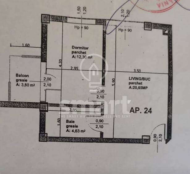 Apartament cu 2 camere semidecomandat, mobilat în Calea Turzii