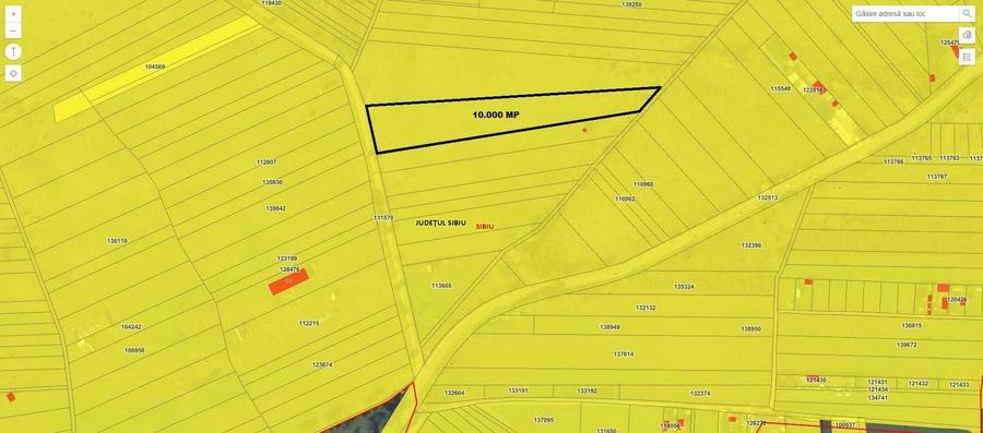 Vand teren extravilan 10.000 mp situat pe UAT Sibiu / zona Dealul Daii - 1