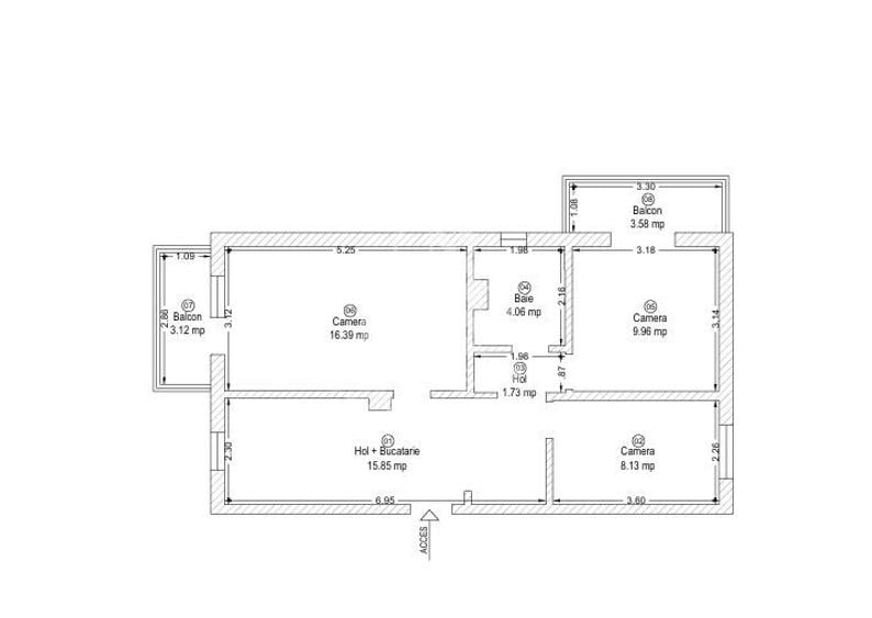 Apartament cu 3 camere decomandat, mobilat în Lipovei