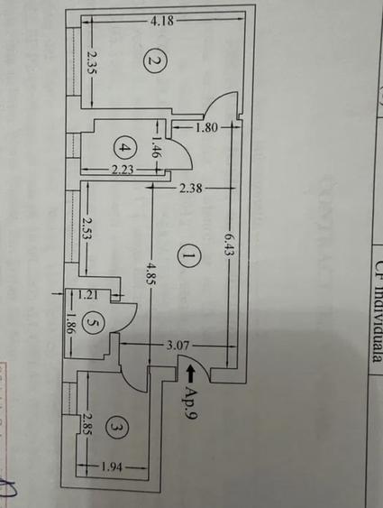 Apartament cu 2 camere semidecomandat, mobilat în Victoriei
