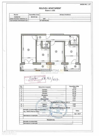 Apartament cu 3 camere decomandat în Metalurgiei