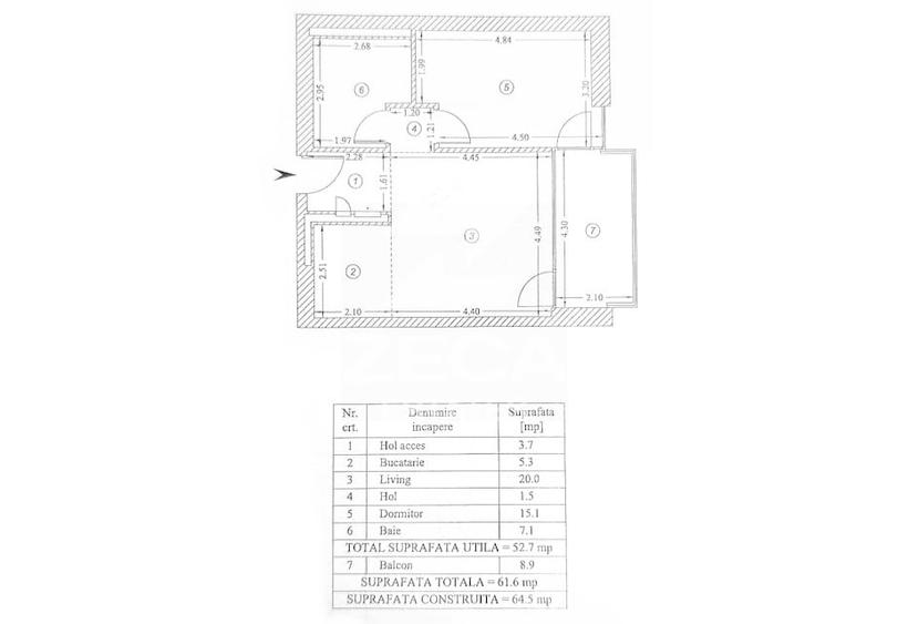 Apartament cu 2 camere decomandat, mobilat în Pipera