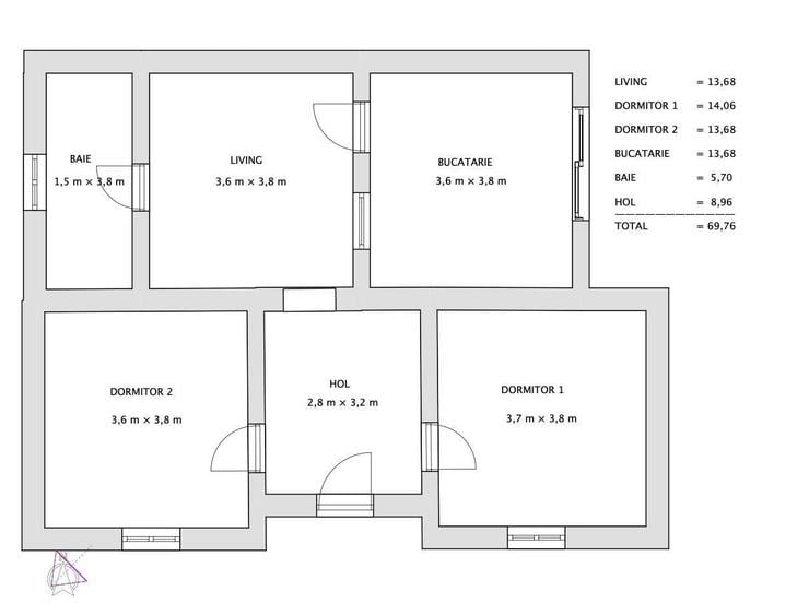 Casă cu 3 camere cu Teren 166 Mp în Ultracentral