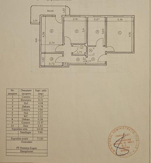Apartament cu 3 camere decomandat în Păcurari