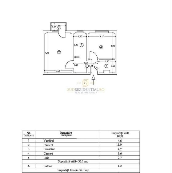 Apartament 2 camere de vanzare Berceni | 37,1 mp | etaj 4/10 - 4