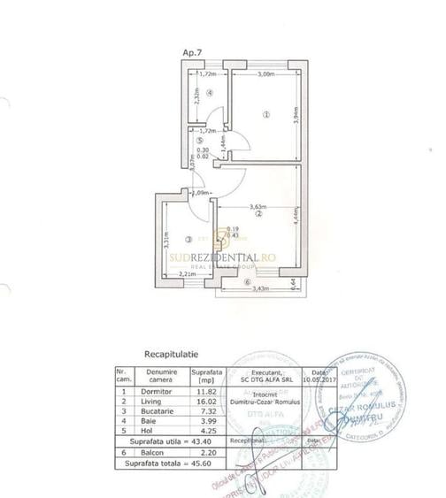Apartament cu 2 camere, mobilat în Sud