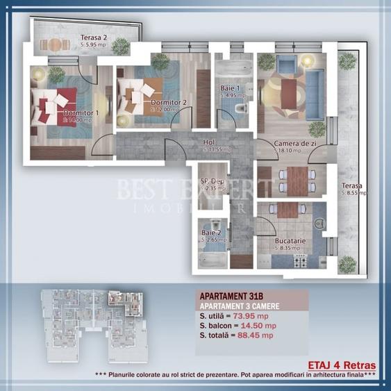 Apartament cu 3 camere decomandat în Theodor Pallady