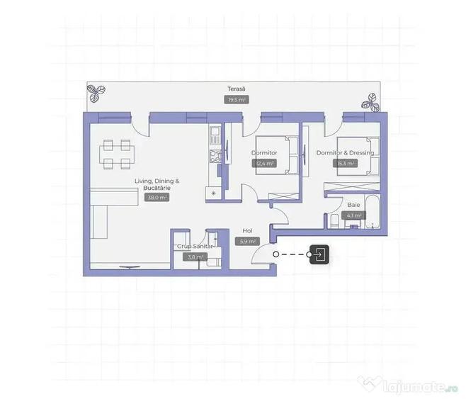 Apartament cu 3 camere decomandat în Iancu Nicolae