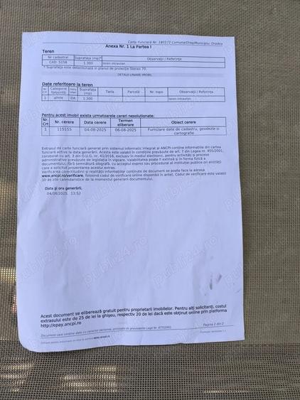 Teren de 1300 mp, în Calea Clujului
