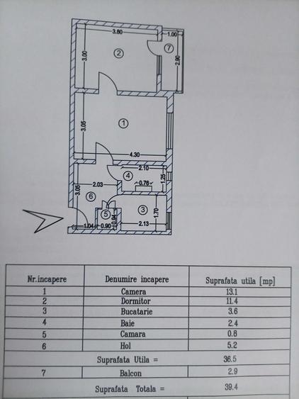 Apartament cu 2 camere decomandat în Central