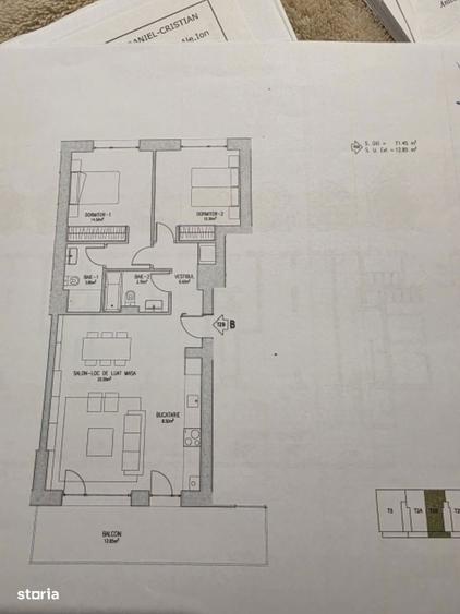 Apartament 3 camere,mobilat si utilat,zona Morarilor, 84mp,260.000euro - 1
