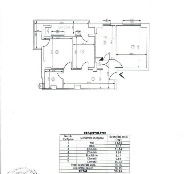 Apartament cu 3 camere în Dacia