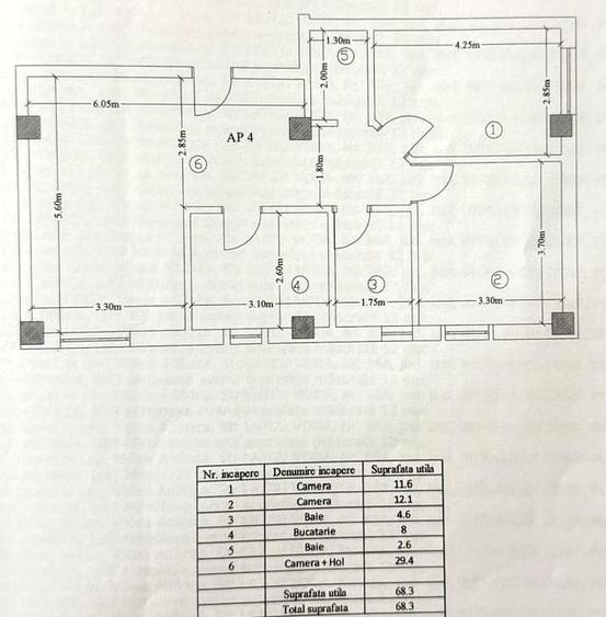 Apartament cu 3 camere decomandat în Valea Adâncă