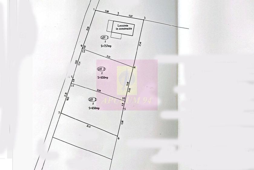 Teren Construcții intravilan de 650 mp, în Brebu