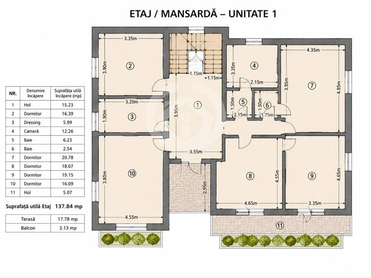 Duplex cu 18 camere cu Canalizare în Calea Dumbrăvii