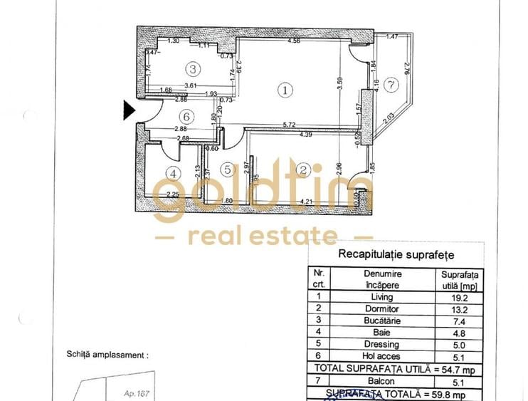 Apartament cu 2 camere decomandat, mobilat în P-ta Presei Libere