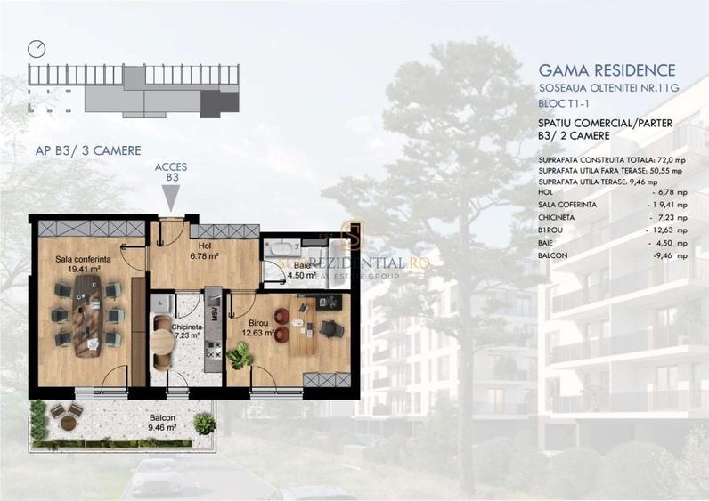 Apartament cu 2 camere semidecomandat în Central