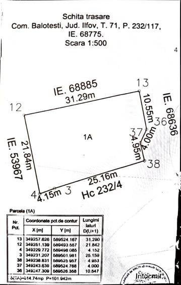 Teren intravilan Balote?ti (Dumbraveni) - 615 mp|Aproape de Therme,DN1 - 4