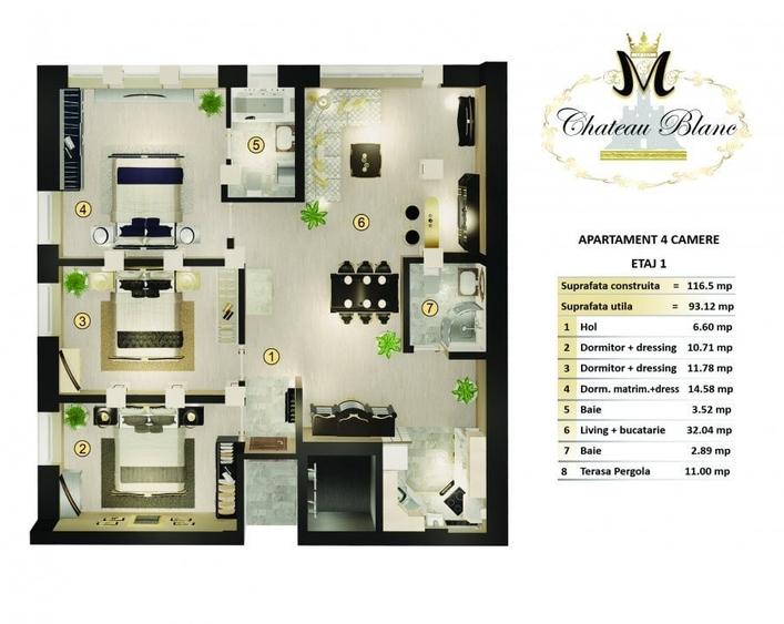 Apartament cu 2 camere decomandat în Străulești