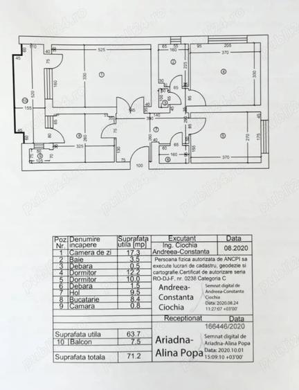 Apartament cu 3 camere decomandat în Calea București