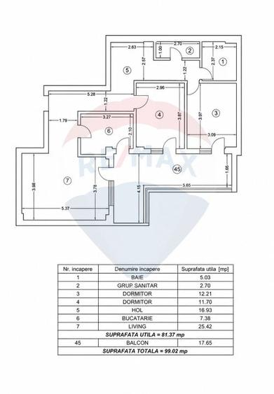 Apartament cu 3 camere de închiriat - 20
