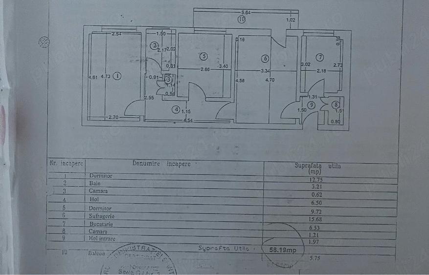 Apartament cu 3 camere decomandat în Nord