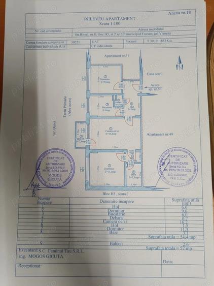 Apartament cu 3 camere semidecomandat în Gară