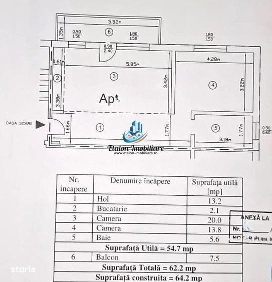 Apartament cu 2 camere semidecomandat în Central