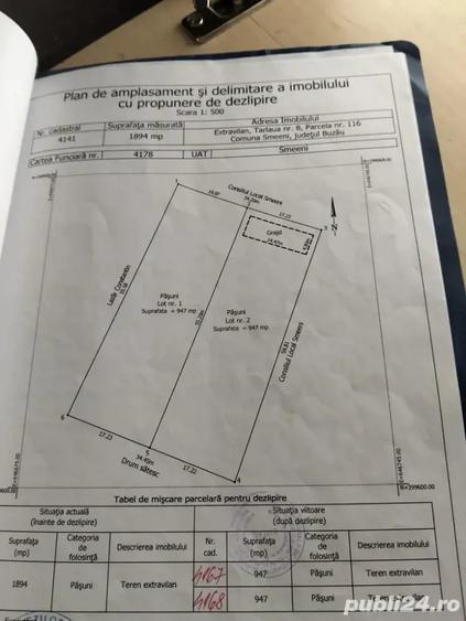 Teren de 947 mp, în Smeeni