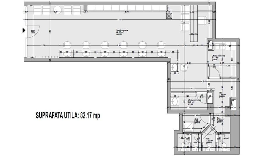 Spațiu comercial, de 82 mp, în Gării