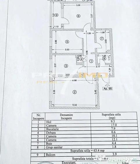 Apartament cu 3 camere decomandat în ICIL
