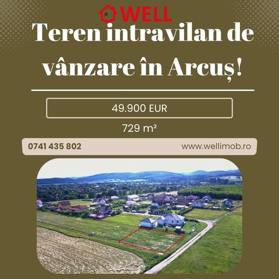 Teren Construcții intravilan de 729 mp, în Arcuș