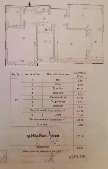 Apartament cu 3 camere decomandat în Central