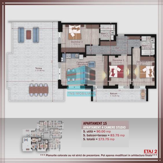 Apartament cu 4 camere decomandat în Titan