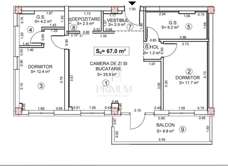 Apartament cu 3 camere decomandat în Torontalului