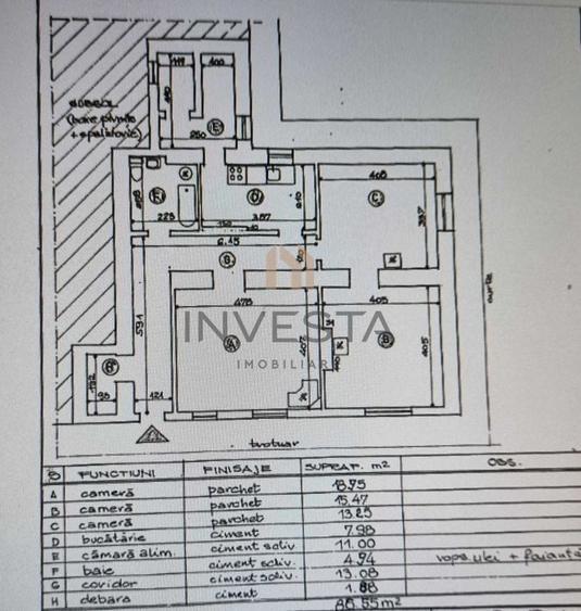 Apartament cu 3 camere semidecomandat în Ultracentral