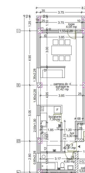 Apartament cu 2 camere semidecomandat în Aradului