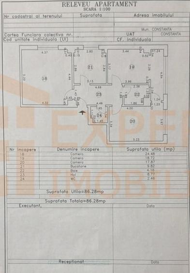 Apartament cu 3 camere decomandat, mobilat în Faleza Nord