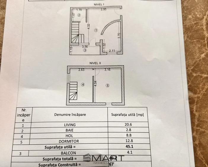 Apartament cu 2 camere decomandat în Valea Aurie