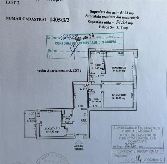 Apartament cu 2 camere decomandat în Poarta 6